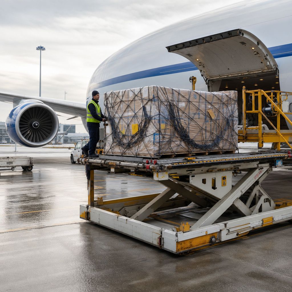 Luftfracht-Logistik Ein Bild zum Thema Luftfracht-Logistik im Transport, Logistik, Mobilität Kontext